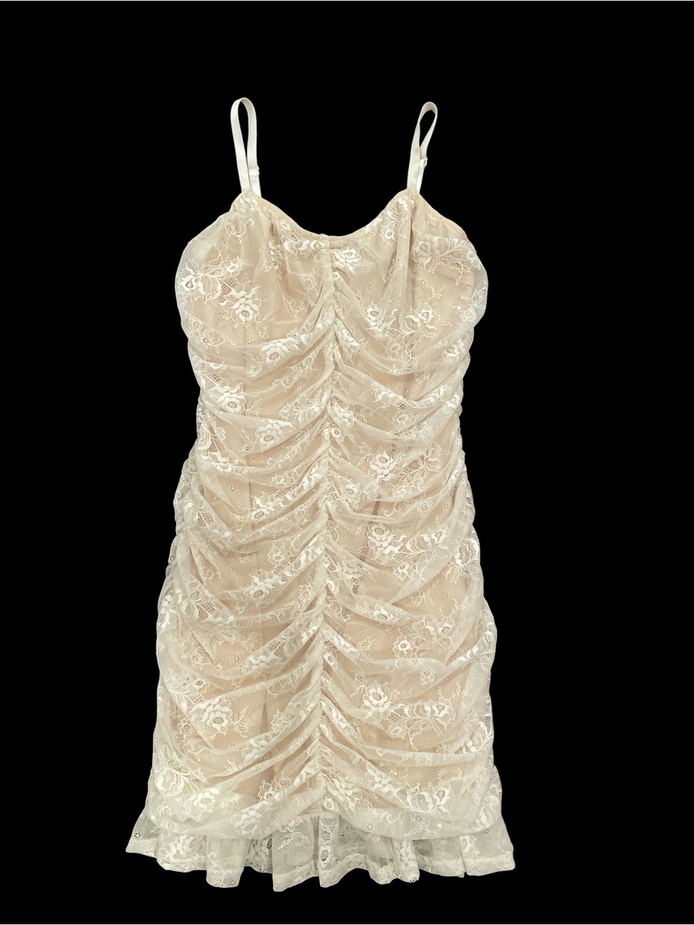 Windsor Wrapped In Lace Ruched Mini
Dress Ivory M - Picture 6 of 15